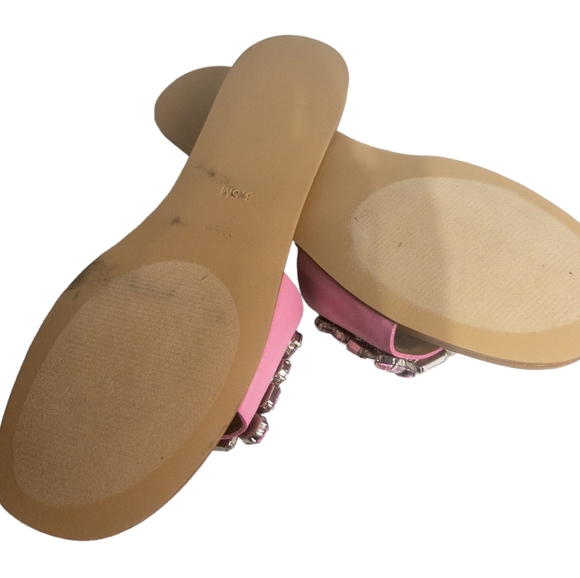 Aqua Paris Embellished Slide Sandals Pink 8.5 - Picture 6 of 6